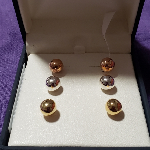 Agento Vivo Sterling Silver Ball Studs Earrings - Picture 2 of 8